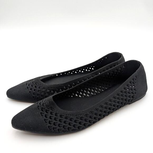 MIA Lovi Knit Pointed Toe Dressy Ballet Flats Women's Black Size US7.5M EU38 - Picture 1 of 10